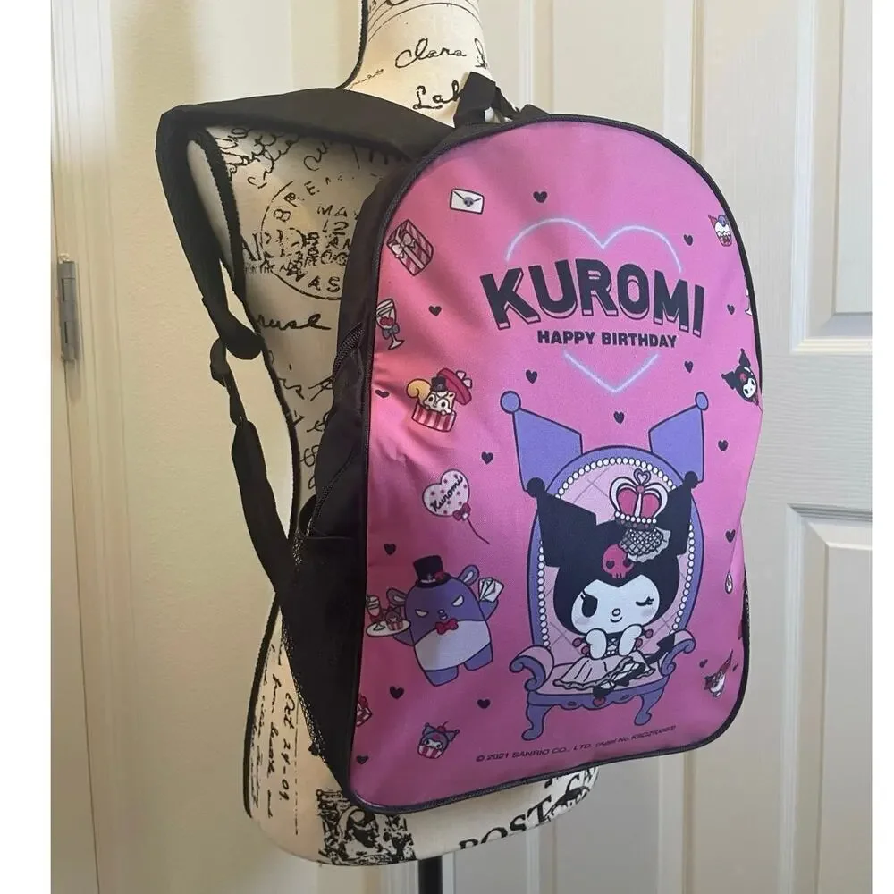 Sanrio Kuromi 3 Pieces  laptop backpack set crossbody bag/pencil bag kawaii Core